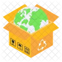 Global Parcel Global Package Global Carton Icon