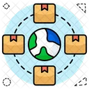 Global Parcel Global Package Global Delivery Icon