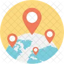 Globe Pointer Positioning Icon