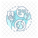 Global reach 24 7  Icon
