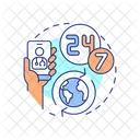 Global reach 24 7  Icon