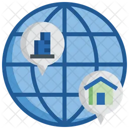 Global Real Estate Location  Icon