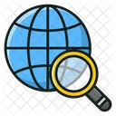 グローバル調査、世界規模の検索、国際調査 アイコン