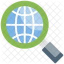 Global Research Business Magnifying Icon