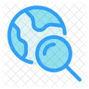 Global Search World Magnifier Icon