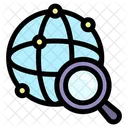 Search Magnifier Globe Icon