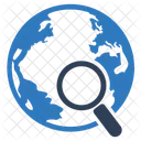 Global Searching Globe Magnifier Icon