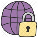 Cybersecurity Global Security Globe With Lock Icon
