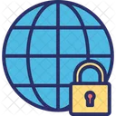 Global Security Globe Globe Lock Icon
