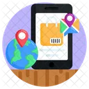 Online Shopping Shopping App Global Shipment Tracking Icon