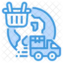 World Wide Shopping Delivery Icon
