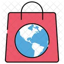 Global Shopping Global Bag International Shopping Icon