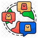 Global Shopping Chat Global Shopping Message Global Shopping Conversation Icon