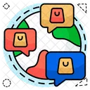 Global Shopping Chat Global Shopping Message Global Shopping Conversation Icon