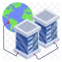 Global Data Centers Global Storage Global Data Servers Icon