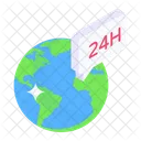 24 Hours Support Global Support Customer Services Icon