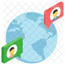 Global Technology Worldwide Chat Overseas Communication Icon