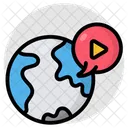 Global Video Chat Video Message Video Communication Icon