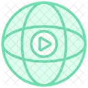 Global Video Duotone Line Icon Icon