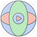 Global Video Lineal Color Icon Icon