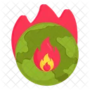 Global Warming Global Burning Global Heat Icon