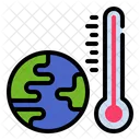 Global Warming Temperature Thermometer Icône