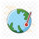 Global Warming High Temperature Thermometer Icon