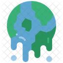 Global Warming Melting Earth Icon