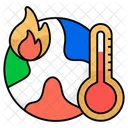 Global Warming Global Burning Global Heat Icon