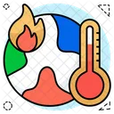 Global Warming Global Burning Global Heat Icon