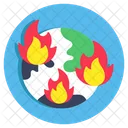 Global Warming Global Burning Global Heat Icon