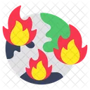 Global Warming Global Burning Global Heat Icon