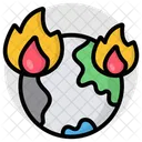 Global Warming Global Burning Global Heat Icon