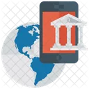 Globale Bankanwendung Finanzinstitut Finanzorganisation Symbol