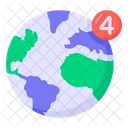 Weltbenachrichtigung Globale Benachrichtigung Erdbenachrichtigung Symbol
