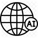 Globales Ai Liniensymbol Icon