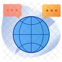 Globaler Chat Globale Kommunikation Globale Konversation Symbol