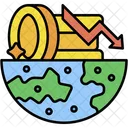 Globale Krise Abschwung Rezession Icono