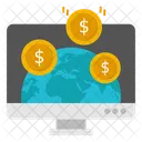Globale Online Wahrung Internationale Online Wahrung Weltweite Online Wahrung Icon