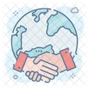 Business Handshake Globales Geschaft Weltweiter Vertrag Symbol