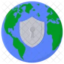 Globale Sicherheit Globus Sicherheit Symbol