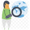 Globale Suche Weltweite Suche Globale Erkundung Symbol