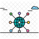 Globale Verbindung Weltweites Netzwerk Globales Netzwerk Symbol