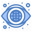 Globale Vision Globale Sicht Globales Auge Icon