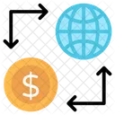Globaler Dollar Dollartransfer Weltwirtschaft Icon