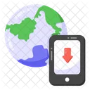 Globaler Download Weltweiter Download Mobiler Download Icon