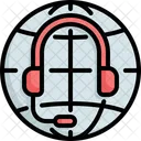 Global Netzwerk Headset Icon