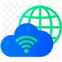 Globales Cloud Netzwerk Weltweites Cloud Netzwerk Internationales Cloud Computing Symbol