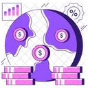 Globales Geld Globale Wahrung Weltgeld Icon