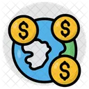 Globales Geld Globale Wirtschaft Globale Investitionen Icon